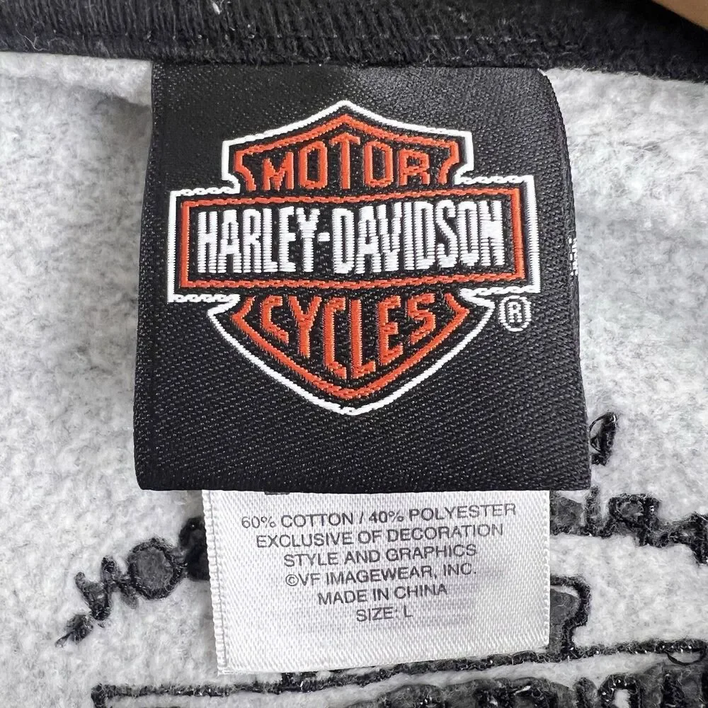 Harley Davidson Baldwin Park Calif Women's‎ Quarter-Zip Gray Large Sweatshirt - Picture 5 of 6
